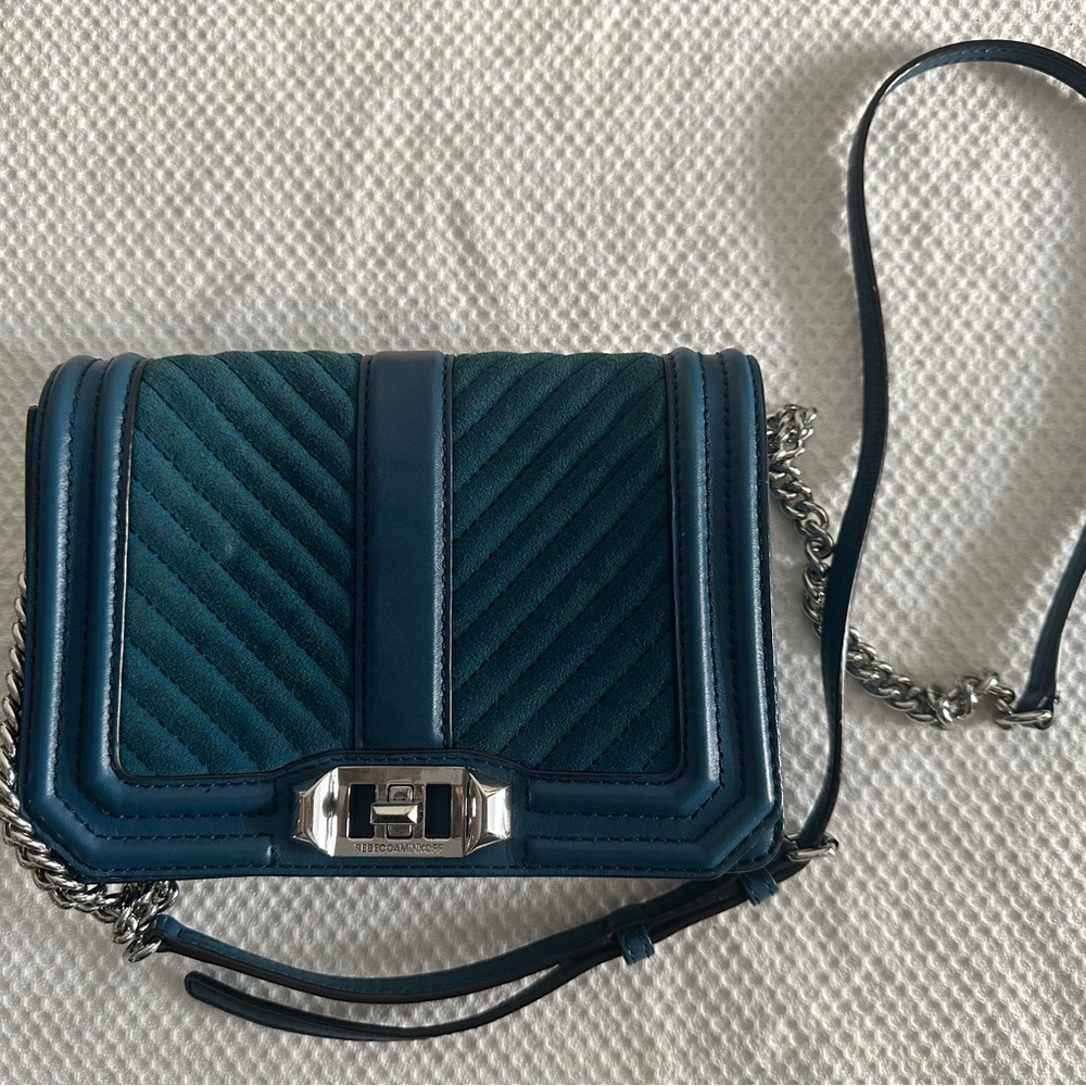 Rebecca Minkoff Handbag Suede Teal Blue
